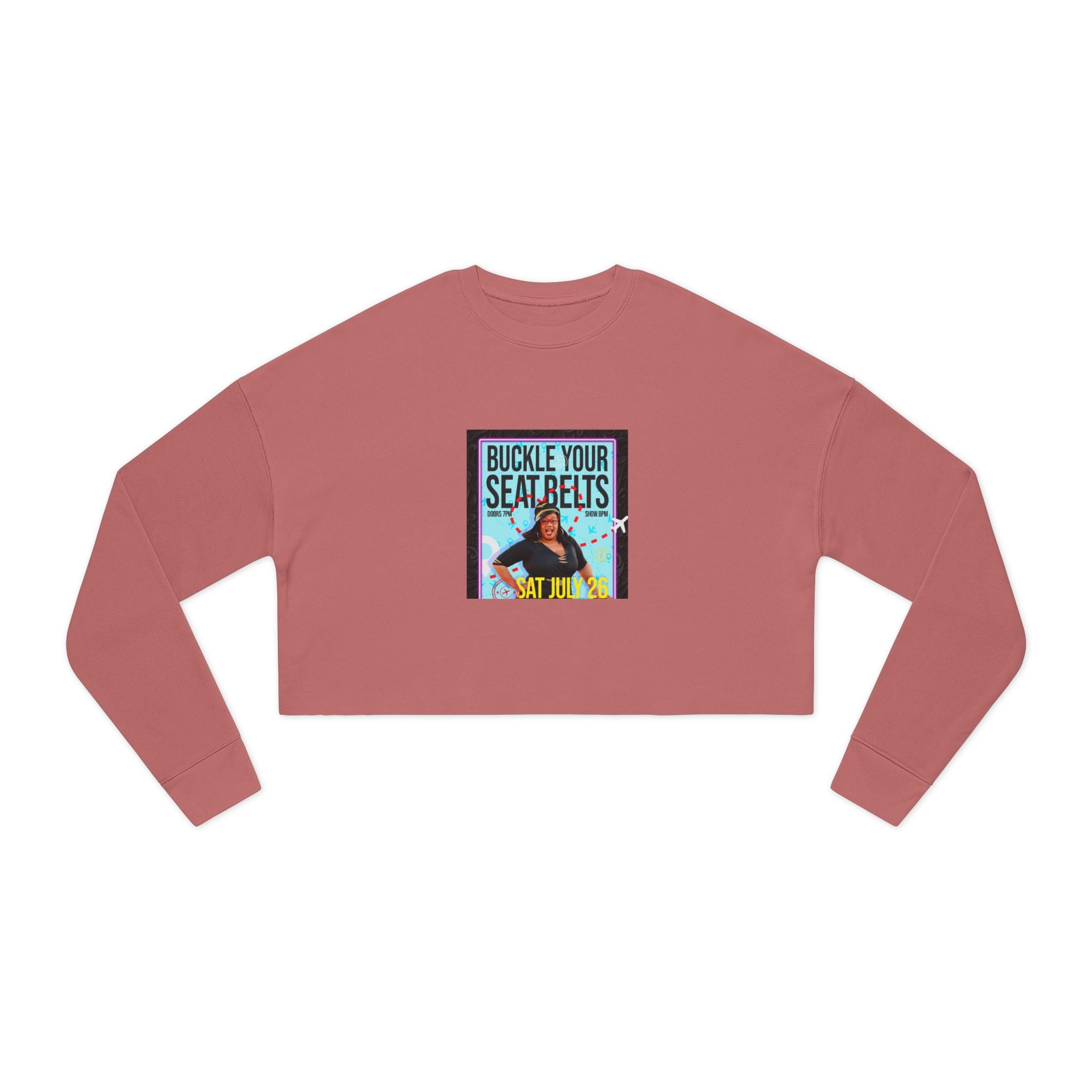Cropped Sweatshirt — Vintage 'Buckle Your Seatbelts' Graphic & 'Coffee for My Soul' Cozy Tee