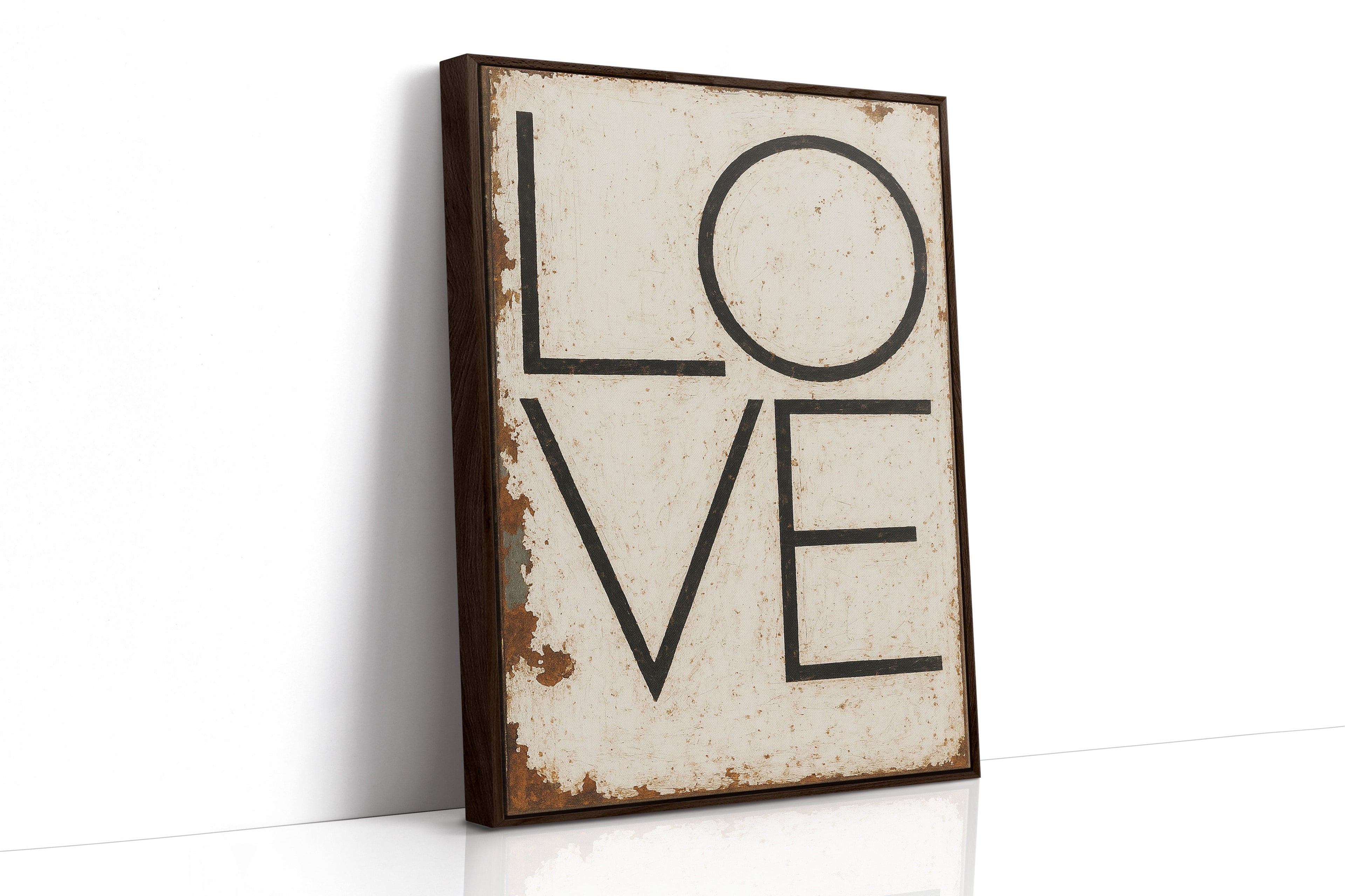 Vintage Modern LOVE Typography Canvas Print