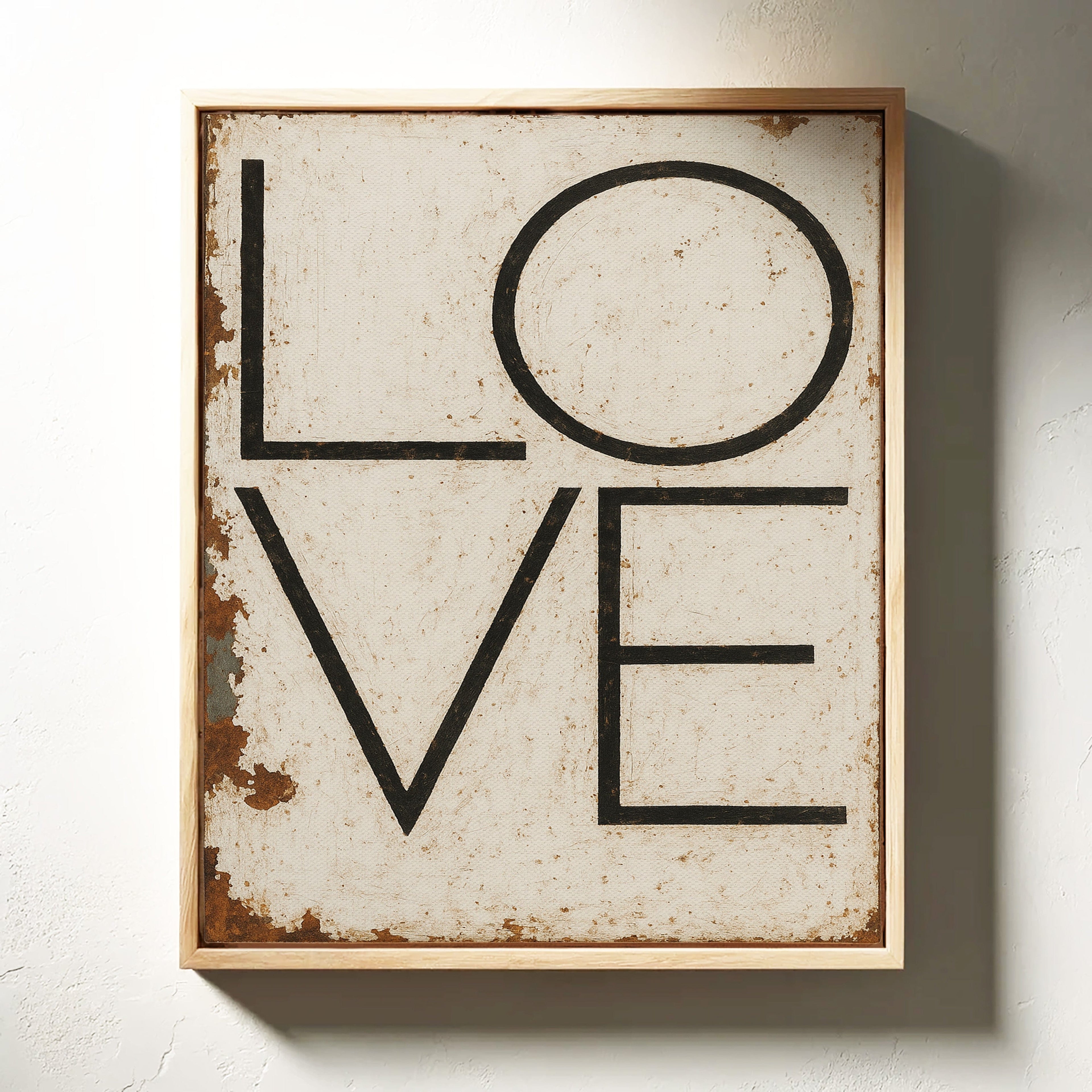 Vintage Modern LOVE Typography Canvas Print