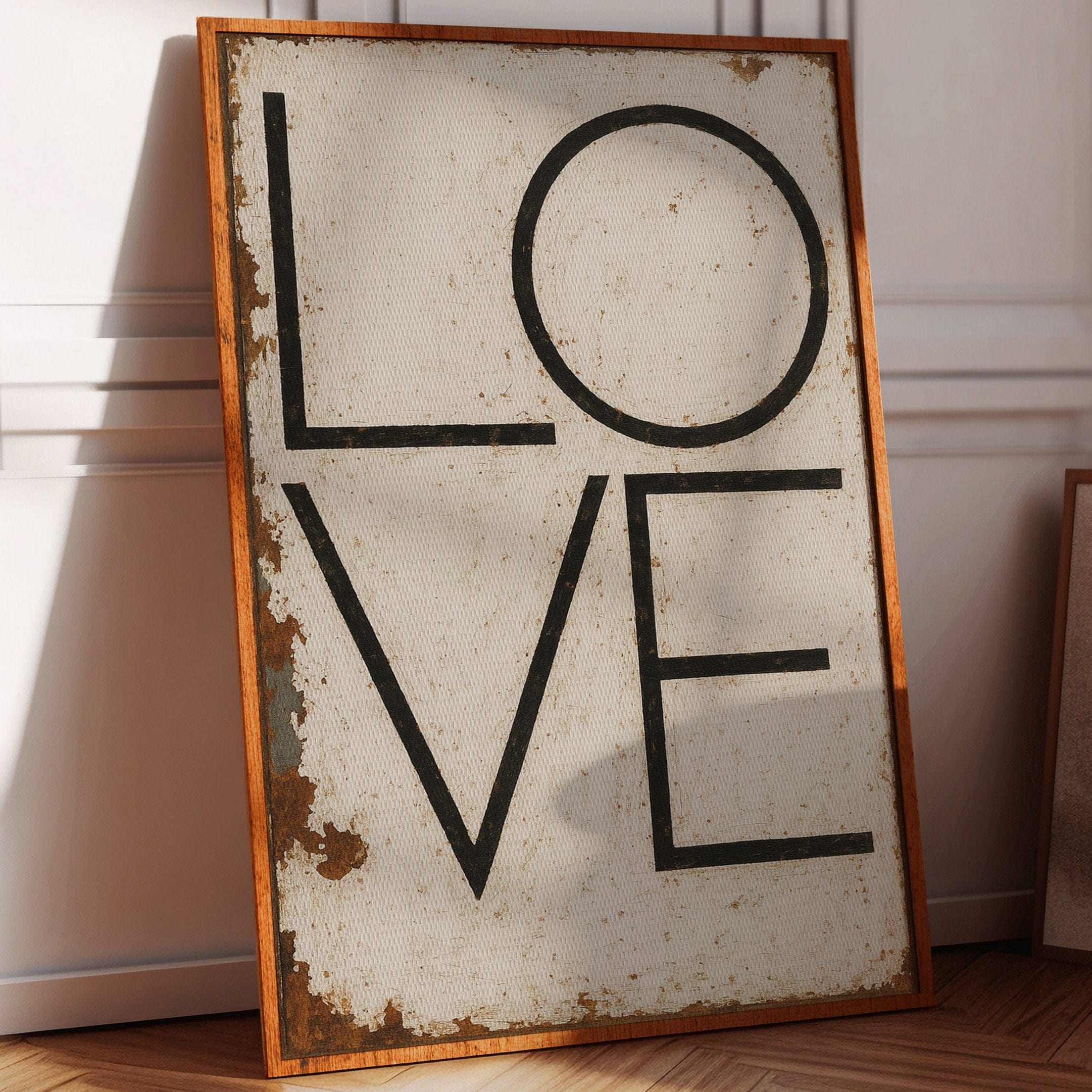 Vintage Modern LOVE Typography Canvas Print